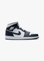 Air Jordan 1 Mid Blanc Métallisé Or Obsidienne